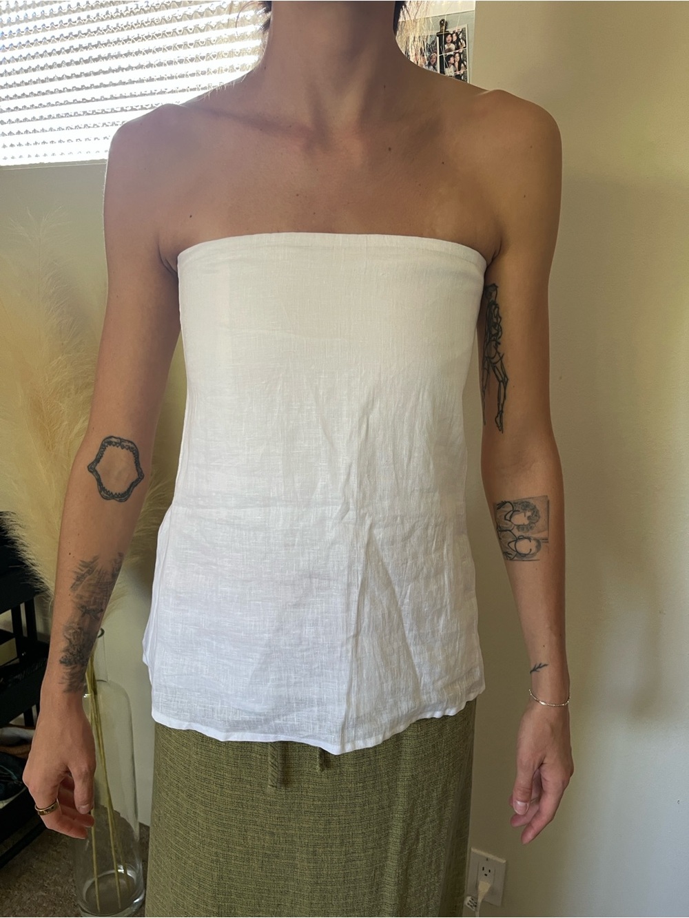 NWOT Mikoh Hollis Top White Strapless Linen Tube Top Size 1